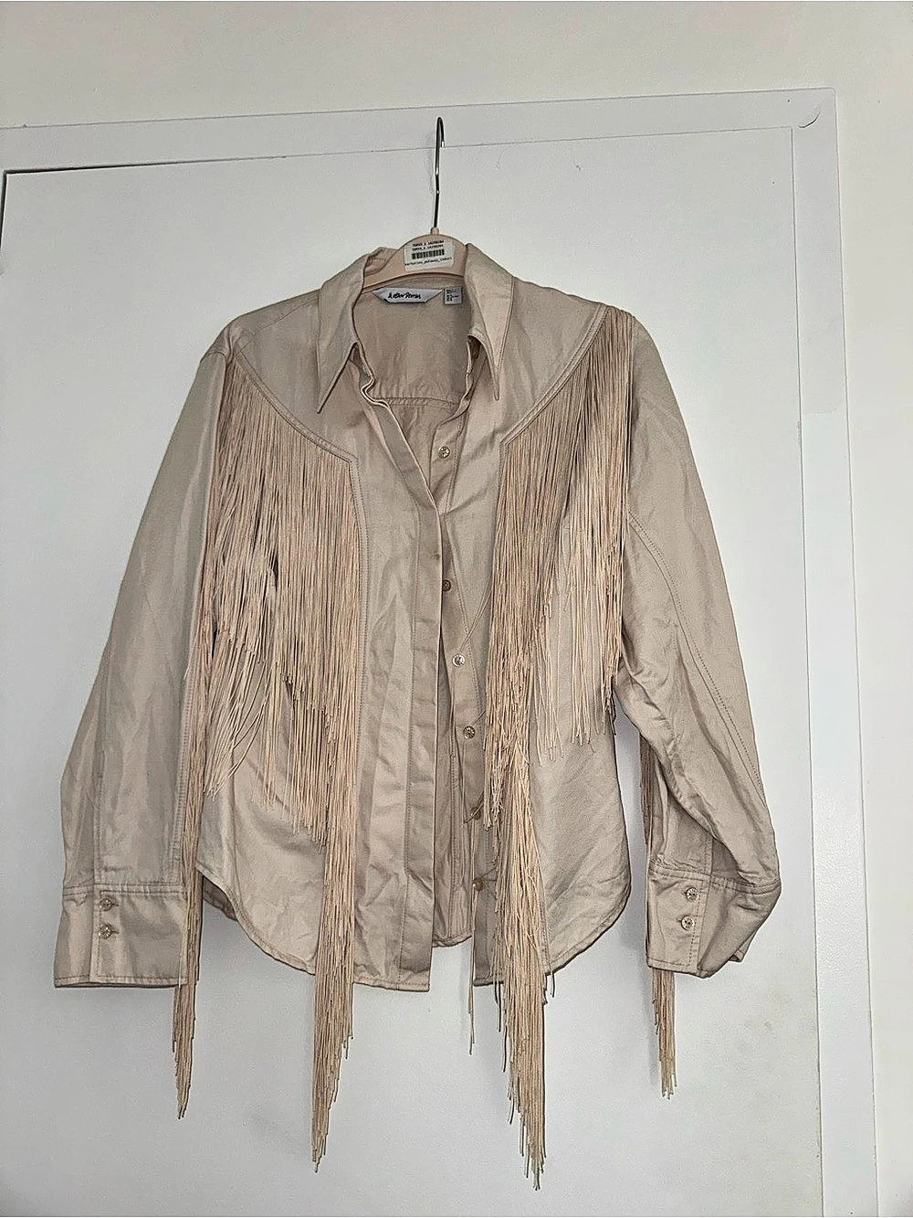 & Other Stories Fringed Shirt & Button Down in Beige
